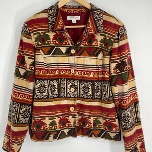 Coldwater Creek Jacket Aztec Western Cowgirl Southwest Native Oversized 16
